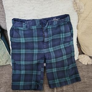 Vineyard Vines Kids Navy and Teal Plaid Shorts